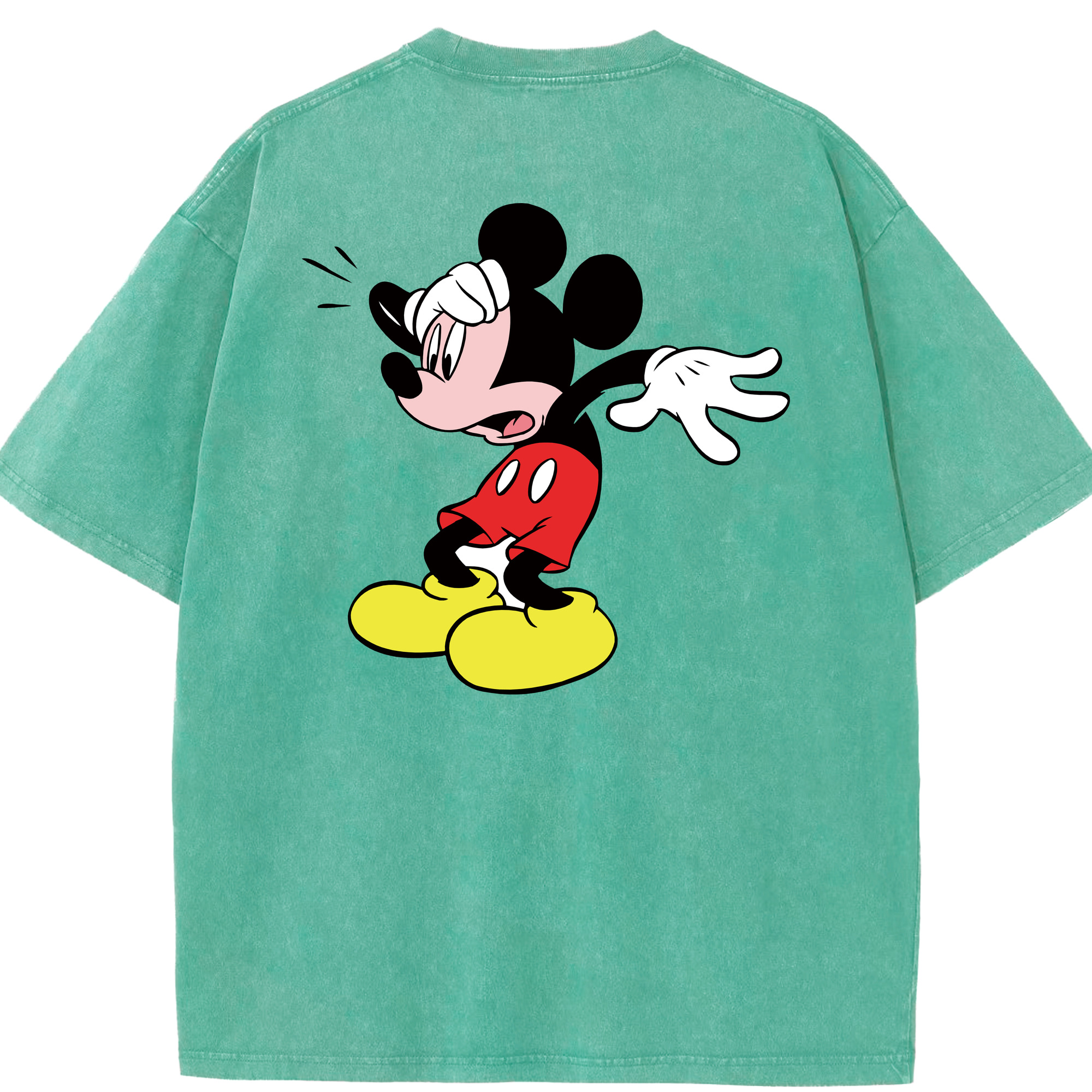 （画像用） ミッキーマウス Mickey Mouse 綿100% ヴィンテージ風 半袖Tシャツ（背面プリント）